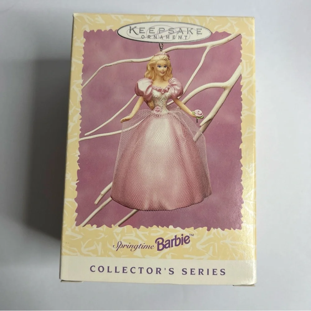 Springtime Barbie Keepsake Ornaments Hallmark 1995, 1996, and 1997 In Box